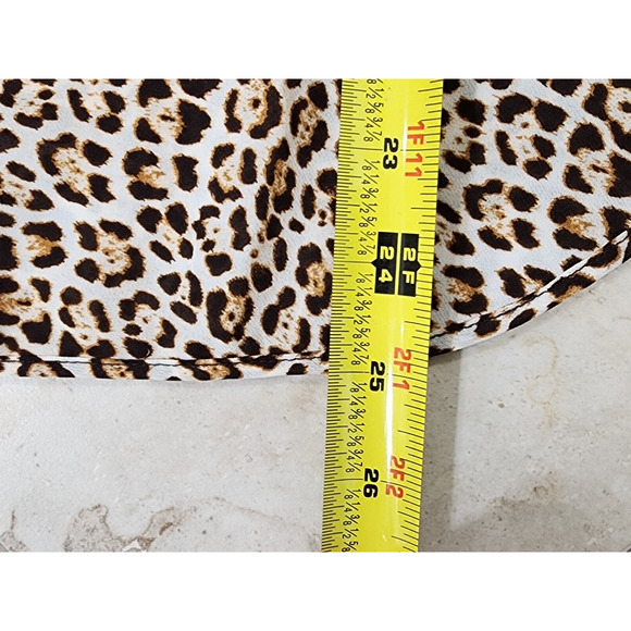 Michael Kors Womens Long Sleeve Pullover Top Brown with Leopard Print Size M - Picture 4 of 8